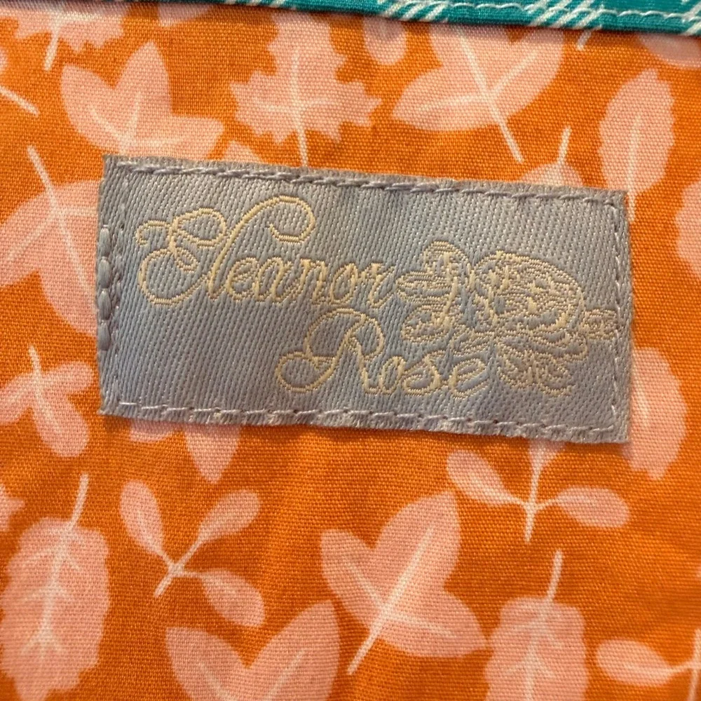 Eleanor Rose Girls Pumpkin Patch Dress Orange Teal Gingham Fall Size 10